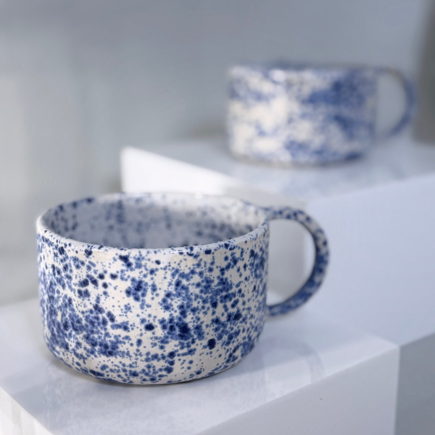 Blue Splatter Mugs