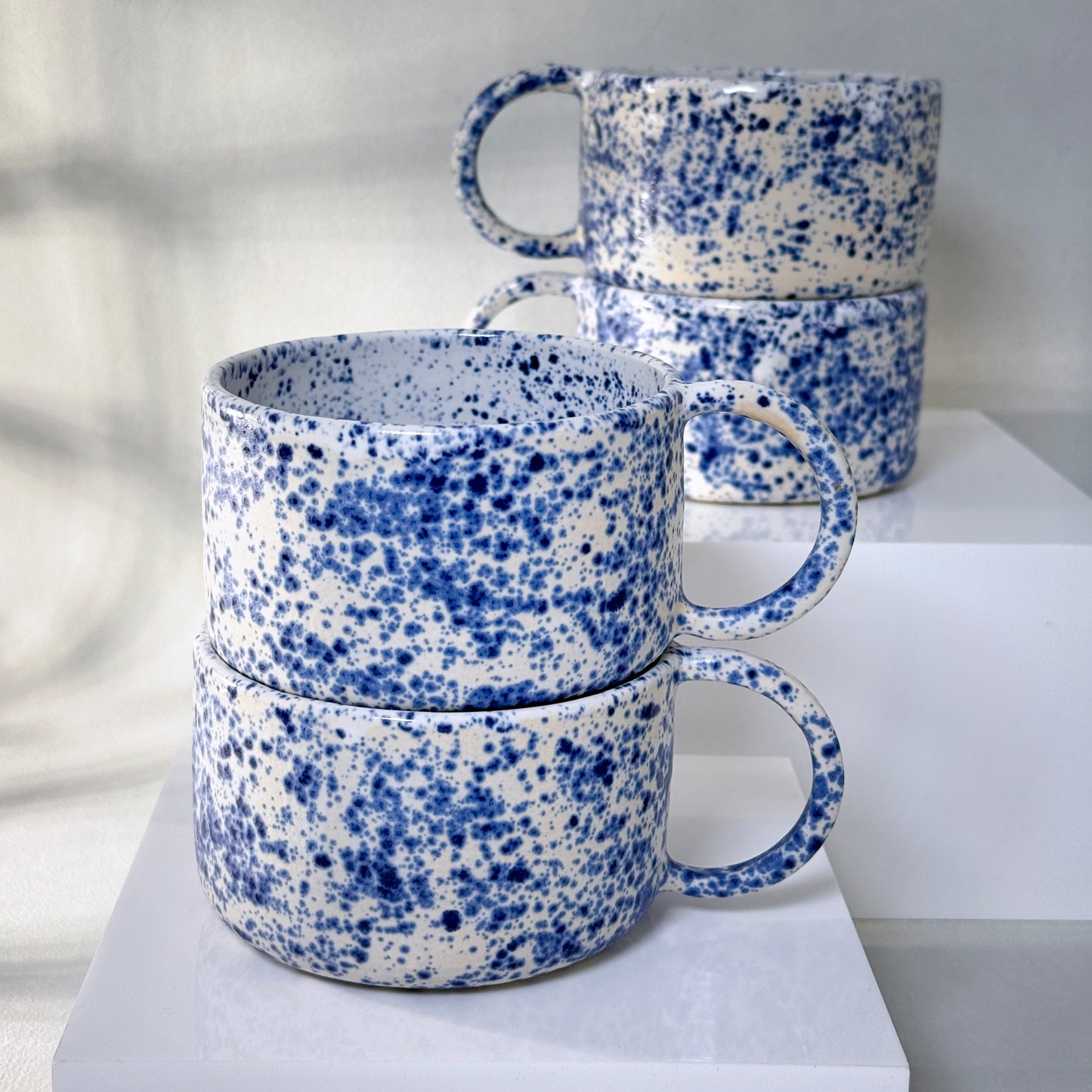 Blue Splatter Mugs