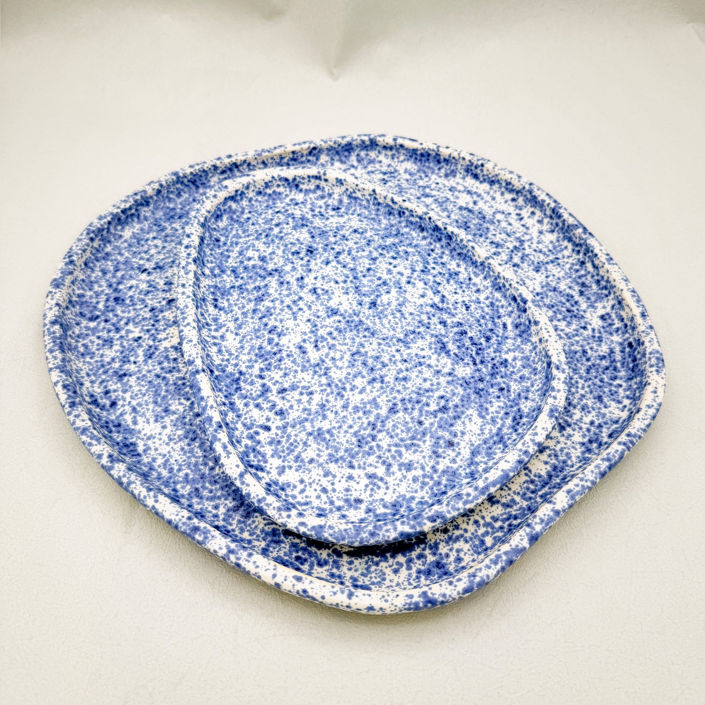 Atlantic Fog Round Serving Trays